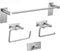 Beelee SUS 304 Stainless Steel Brushed Nickel 4-Piece Bathroom Accessory Set RUSTPROOF Towel Bar Coat Hook Toilet Paper Holder Towel Ring Wall Mount No Drilling Self Adhesive Glue