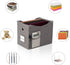 Linen File Boxes 1-Pack with Metal Sliding Rail For Letter Size File Storage Box with Extra Pocket Storage Collapsible Hanging File Organizer Storage Filing Box File Organizer Bin (1, GREY)