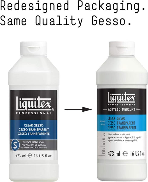 Liquitex 7616 Professional Gesso Surface Prep Medium, Clear, 16-oz