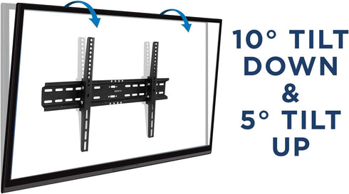 Mount-It! TV Wall Mount Bracket | Tilting 2" Low Profile Design Fits Large Flat Screen TVs 37 38 42 50 55 58 60 65 70 Inch | 15 Degrees Tilt | VESA Compatible up to 600x400mm | 77 Pound Capacity