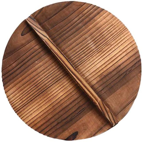 Cabilock Wood Wok Lid Cover Wooden Lid Kitchen Tool for Cooking Cast Iron Wok Pot Cover 31x31x1.6cm
