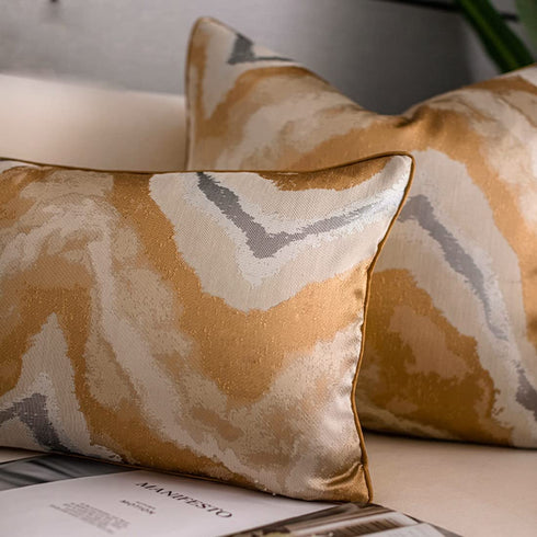 Oversized Gold Pillow Covers 22X22,Soft Decorative Roya Cushion Covers,Luxury Pillowcases for Living Room Couch/Bed/Sofa Coach Accents/Home Decor , 22 x 22 (Gray Silver/Gold)