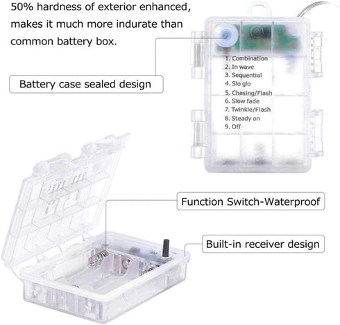 Chinety Fairy Lights Battery Operated 33ft 100 LED 4 Pack Christmas String Lights, Waterproof 8 Modes Twinkle Lights with Remote Timer Starry Copper Wire Light for Bedroom Christmas Party Decor
