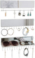 J JACKCUBE DESIGN Wall Mounted Hanging Jewelry Organizer Necklace Holder with 28 Jewelry Hooks for Earrings and Bracelets and Rod- MK610A