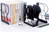 JIARI Adjustable Bookends Metal Book Ends Holder Shelf Heavy Duty Nonskid Bookend for Heavy Book (Round White)