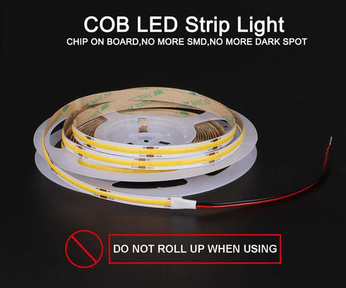 COB LED Strip Lights, 5m/16.4ft Flexible COB Led Light Strip, Daylight 4000K 5500Lm CRI 80+ LED Tape Light , DC24V led Rope Lights for Stage, Home, Cabinet, Kitchen, DIY Lighting