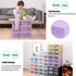 Shoe Organizer for Closet Organizer Bins Plastic Box Shoe Storage Boxes Clear Stackable Clear Shoe Storage Boxes Bathroom Organizer Bins Pantry Organizer Bins Under Bed Shoe Organizer (2PCS)