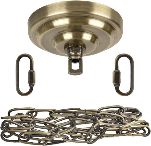 Sangle Soppfy Vingage Canopy Kit and Pendant Light Fixture Chain for Chandelier or Swag Light Fixtures ,Maximum Weight of 60 Pounds , 6 feet ,Heavy Duty,5 Inches Diameter (Green Bronze)
