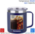 SUNWILL 14 oz Coffee Mug Set, Vacuum Insulated Camping Mug with Lid, Double Wall Stainless Steel Travel Tumbler, Coffee Cup Outdoor, Powder Coated Navy Blue & Wine Red 2 Pack