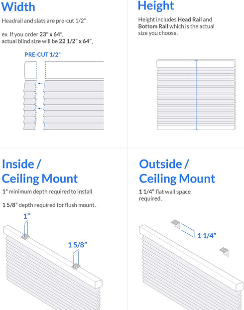 CHICOLOGY Blinds for Windows , Mini Blinds , Window Blinds , Door Blinds , Blinds & Shades , Camper Blinds , Mini Blinds for Windows , Horizontal Window Blinds , Gloss White , 32"W X 48"H