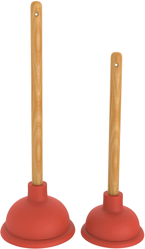 Nirox Set of 2 Sink Plungers - Drain Plunger 16" & 10.2" - Toilet Pump Unblocker with Strong Suction Performance - Plumbers Plunger is Easy to Maintain - Plumbing Plunger Made from Strong Rubber