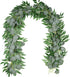Der Rose 2 Packs 6.2 Feet Artificial Silver Dollar Eucalyptus Leaves Garland with Willow Vines Twigs Leaves String for Doorways Greenery Garland Table Runner Garland Indoor Outdoor.