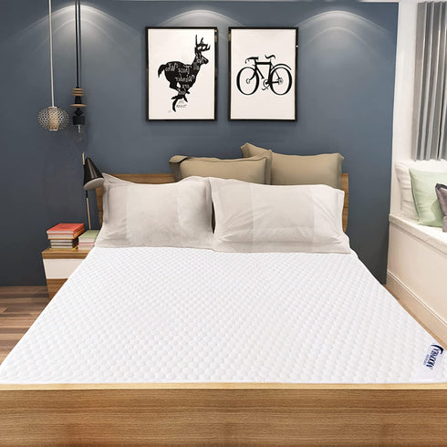 Twin Mattress Protector Waterproof Cooling Twin Size Mattress Cover, 3D Air Smooth Soft Bamboo Mattress Protector, Breathable Noiseless Bed Mattress Pad, Fitted 8-18 inch Deep Pocket