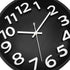 Lumuasky Large Black Wall Clock, 12 Inch Silent Non-Ticking Battery Operated Modern 3D Numbers Round Analog Decorative Clock for Living Room Bedroom Kitchen Home Office School