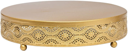URANMOLE Cake Stand Round Metal Cake Stands Dessert Display Cupcake Stands, 18K Gold 038 Cake Stand - 10