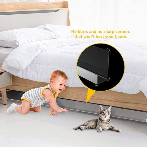 BESTLUBE Under Bed Blocker for Pets Dogs 6 Pack, 3.9 Inches High Toy Blocker Safe PVC Couch Blockers with Strong Adhesive, Gap Stopper Under Couch or Bed to Stop Things Going Into