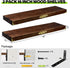 Wall Mounted Floating Shelves Rustic Solid Wood Shelves for Wall16 Inch Set of 2 Farmhouse Wide Wooden Hanging Wall Shelves for Bedroom Living Room Bathroom Farmhouse Kitchen Brown 16 x 5.5''