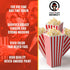 Popcorn Set (Pack of 10) - 3? x 3? x 8? x 2.3? Reusable & Unbreakable Popcorn Buckets With Anti-Smudge Paint - Leakproof & Dishwasher Safe Movie Night Supplies - BPA-Free Popcorn Container Set