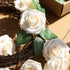 AmyHomie Artificial Flower Champagne Rose 25pcs Real Looking Fake Roses w/Stem for DIY Wedding Bouquets Centerpieces Arrangements Party Baby Shower Home Decorations