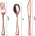 JL Prime 75 Rose Gold Plastic Silverware Set, Rose Gold Plastic Cutlery Set, Heavy Duty Utensils for Party & Wedding, Disposable Rose Gold Flatware, 25 Forks, 25 Spoons, 25 Knives