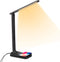 LED Desk Lamp, Colorsmoon 2 in 1 Dimmable Office Table Lamp with 35 Light Settings, Built-in Wireless Charger & USB Charging Port, Multifunctional, Perfect for Home Office/Living Use/Study/Read