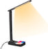 LED Desk Lamp, Colorsmoon 2 in 1 Dimmable Office Table Lamp with 35 Light Settings, Built-in Wireless Charger & USB Charging Port, Multifunctional, Perfect for Home Office/Living Use/Study/Read