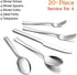 20-Piece Silverware Set, E-far Stainless Steel Flatware Set Service for 4, Modern Tableware Cutlery Set includes Forks, Spoons, Knives, Square Edge & Mirror Finish, Dishwasher Safe