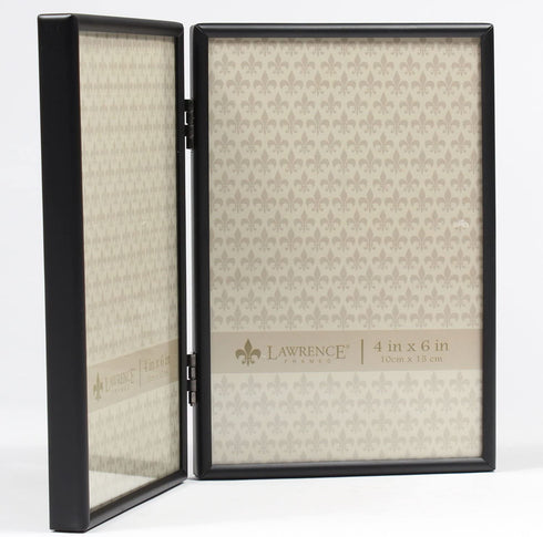 Lawrence Frames 4x6 Hinged Double Simply Black Picture Frame
