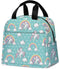 Lunch Bag for Kids, Cute Insulated Kids Lunch Box Container Reusable Cooler Lunch Tote Bag for Children Girls and Boys, School Picnic Travel Outdoors(Light Green with Unicorn)