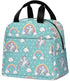 Lunch Bag for Kids, Cute Insulated Kids Lunch Box Container Reusable Cooler Lunch Tote Bag for Children Girls and Boys, School Picnic Travel Outdoors(Light Green with Unicorn)