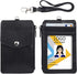 Teskyer Leather Badge Holder with Zipper Pocket,1 Clear ID Window and 3 Card Slots with Secure Cover, Premium Leather ID Holder with Nylon Lanyard for Office School ID, Credit Cards, Driver Licence