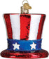 Old World Christmas Glass Blown Ornament Uncle Sam's Hat (36206)