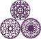 Silicone Trivet ME.FAN 3 Set Silicone Trivet Mat - Multi-Use Intricately Carved Insulated Flexible Durable Non Slip Coasters (Purple)
