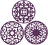 Silicone Trivet ME.FAN 3 Set Silicone Trivet Mat - Multi-Use Intricately Carved Insulated Flexible Durable Non Slip Coasters (Purple)