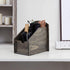 VERGOODR 3 Slot Rustic Wooden Remote Control Frame Media Organizer, Office Supply Storage Rack,Pen Storage Box (Rock Grey)