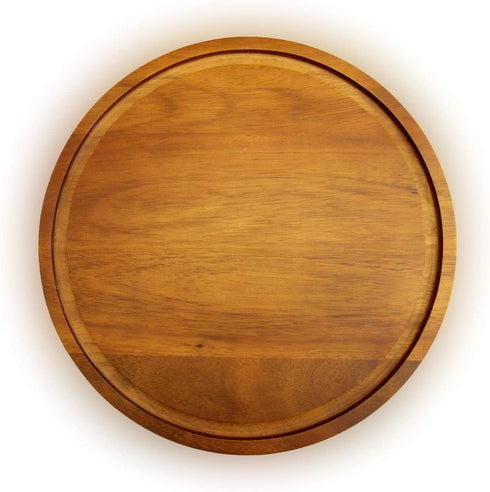 roro Acacia Round Wood Trivet / Charger with Groove (13 Inch x 1, Acacia Brown)