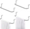 4 Pieces Metal Towel Bar Kitchen Cabinet Towel Rack Strong Steel Towel Bar Rack for Hanging on Inside or Outside of Doors, Home Kitchen Bathroom, Hand Towels, Dish Towels and Tea Towels (Silver)