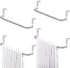 4 Pieces Metal Towel Bar Kitchen Cabinet Towel Rack Strong Steel Towel Bar Rack for Hanging on Inside or Outside of Doors, Home Kitchen Bathroom, Hand Towels, Dish Towels and Tea Towels (Silver)