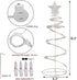 Lulu Home Spiral Christmas Trees, 18 Inch Pathway Christmas Trees with 125 LED Warm White Lights, Plug-in Prelit Xmas Trees with Star Topper for Outdoor Sidewalk Lawn Festivals Decor, 5 Packs