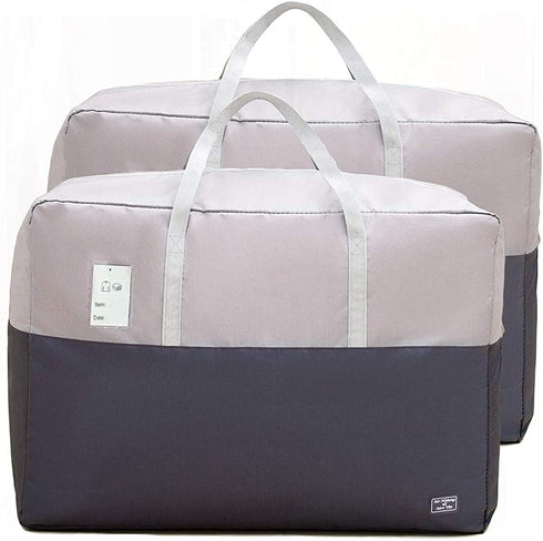 105L Bedding Storage Bags, Large Capacity Storage Bag for Clothing, Clothes, 2PCS Down Comforter Storage Bags, Oxford Cloth Moving Bag with Zippers