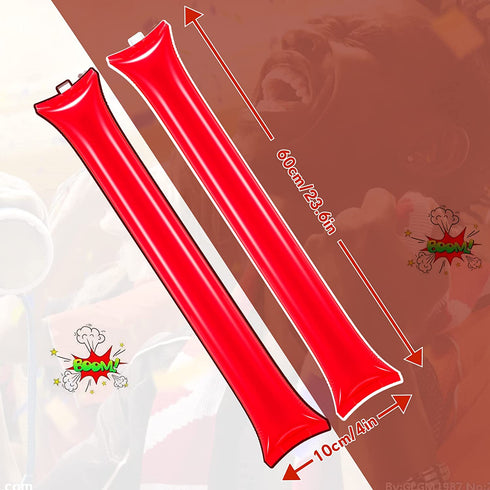 48 Pieces Thunder Sticks Team Spirit Boom Sticks Cheering Sticks Plastic Cheerleading Spirit Stick Clapper Inflatable Noise Makers for Sporting Events Dance