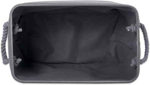 Bone Dry Pet Storage Collection Striped Paw Patch Bin, Large Rectangle, Gray