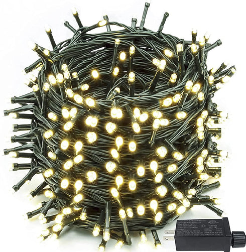 Extendable 82FT 200 LED Christmas String Lights for Outdoor/Indoor, Green Wire Christmas Tree Lights with 8 Modes, Plug in String Lights for Xmas Decorations Party Wedding Garden (Warm White)