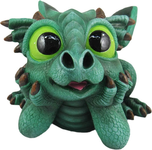 World of Wonders Playful Protectors Series Dreamland Dragons | Collectible Dragon Figurine with Birth Certificate | Fantasy Home Decor Accent | 6inch Dragon Statue - Jade
