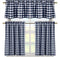 Duck River Textile Buffalo Plaid Gingham Checkered Premium Cotton Blend Kitchen Curtain Tier & Valance Set, Navy Blue & White