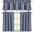Duck River Textile Buffalo Plaid Gingham Checkered Premium Cotton Blend Kitchen Curtain Tier & Valance Set, Navy Blue & White