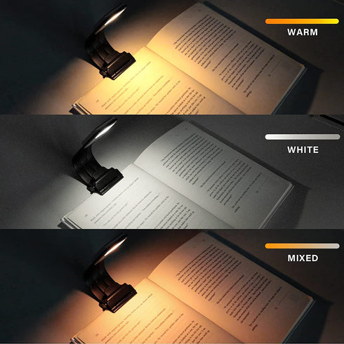 Vekkia Bookmark Book Light, Clip on Reading Lights for Books in Bed, Infinite Brightness Levels, Soft Light Easy for Eyes, Built-in USB Cable Easy Charge. Perfect for Avid Readers