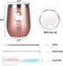 Gingprous Pig Swine Lover Gifts on Christmas Birthday, Gettin' Piggy With It Cute Funny Wine Tumbler with Pig, 12 Oz Stainless Steel Insulated Wine Tumbler with Lid and Straw, Rose Gold