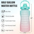 64 OZ/Half Gallon Motivational Water Bottle with Time Marker & Straw - BPA Free Leakproof Tritan Frosted Plastic Big 2L Water Bottle for Women Men Large Water Jug for Fitness Gym Outdoor Sport