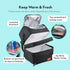 Insulated Lunch Box for Work, 22L/744 oz Reusable Waterproof Cooler Tote Bag for Meal with 3 Compartments, Lunch Bag for Man,Woman,XLarge Lunch Bag for Travel Beach Picnic Camping BBQ Party, Black